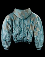 BADSON ELECTRIC BLUE 'STARFRUIT' PADDED ZIP-UP HOODIE