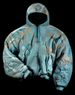 BADSON ELECTRIC BLUE 'STARFRUIT' PADDED ZIP-UP HOODIE